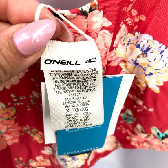O'NEILL Women's Stella Mykonos One-Piece Swimsuit Size XL Red Floral NWT - Picture 13 of 14